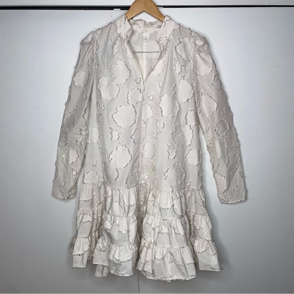 H&M off white ruffle skirt dress S - Picture 3 of 11